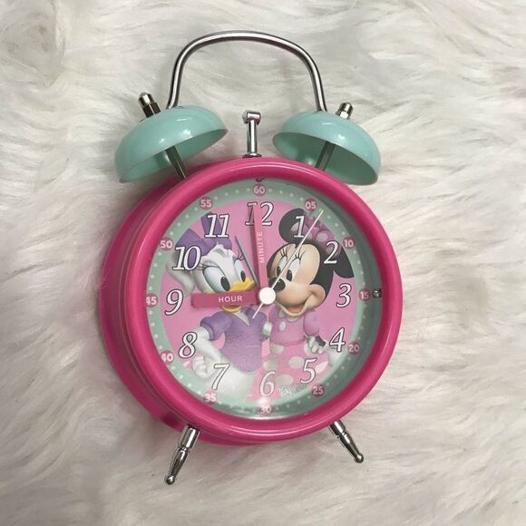 Disney Children's Alarm Clock  NWOB  Minnie and Daisy  Pink And Green - Picture 6 of 7